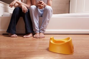 Parents thinking about toilet training children