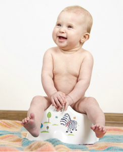 baby sitting on a potty