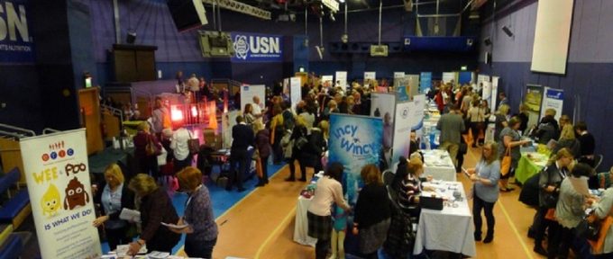 busy crowd at bladder and bowel symposium at bolton arena