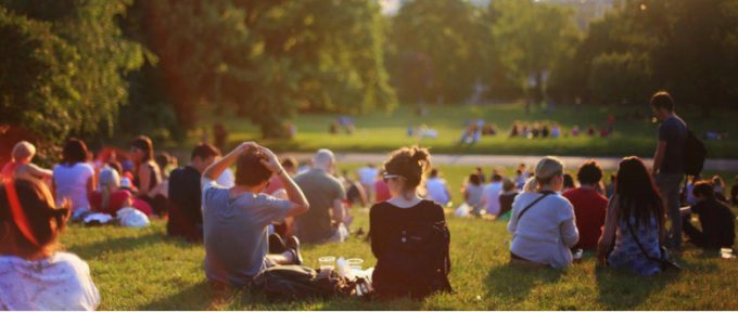 young people during summer in the park