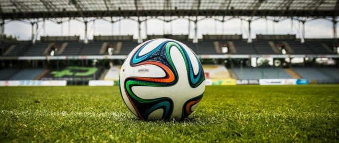football on a football pitch