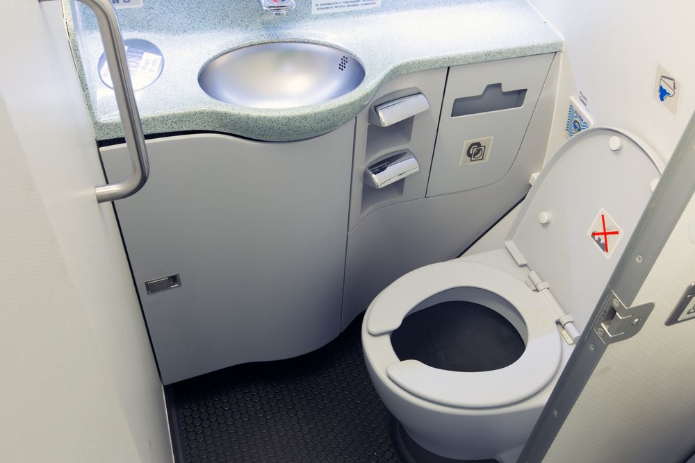 toilet on aeroplane