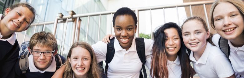 children in school uniform