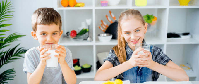 girl and boy drinking water