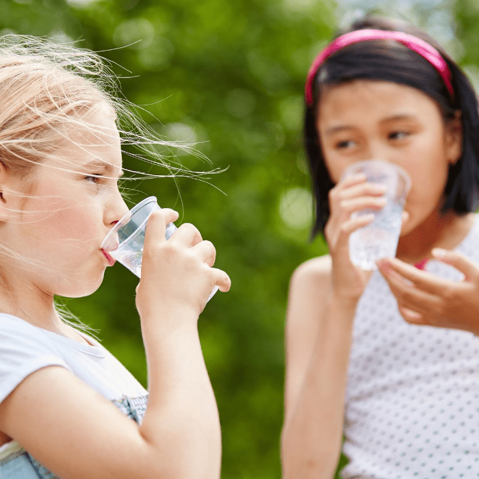 children drinking water