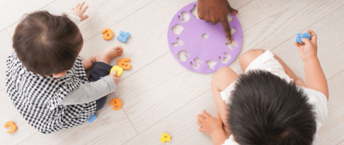Children under five learning.
