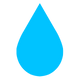 A single large blue water droplet icon, symbolizing hydration, fluids, or leaks.
